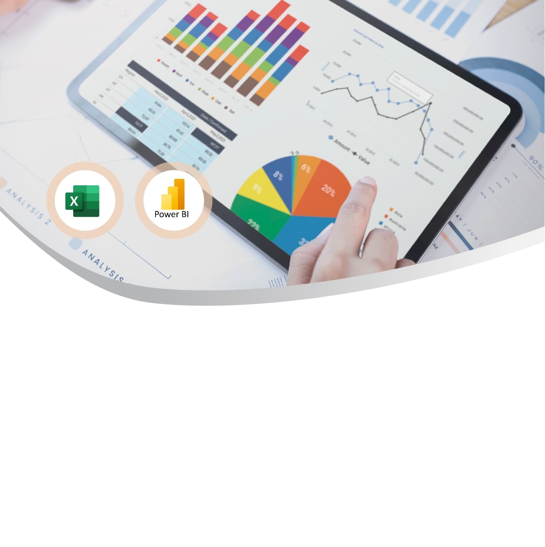 تحليل البيانات وتقنيات تقديم التقارير التجارية  باستخدام
